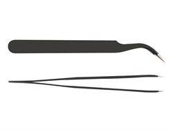 PINZA ANTIESTATICA - PUNTAS ACODADAS -  LONGITUD 12,4cm - NEGRO