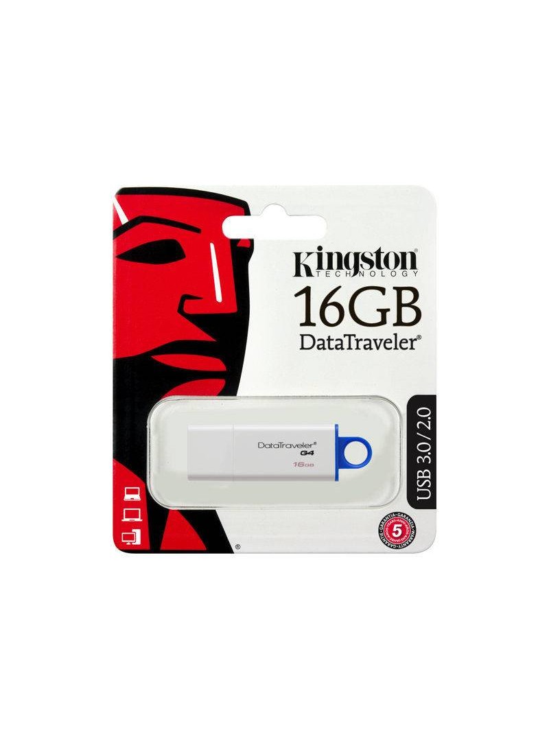 MEMORIA FLASH KINGSTON - PENDRIVE 16GB - USB3.0 USB 3.1 - BLANCO - DTIG4/16GB