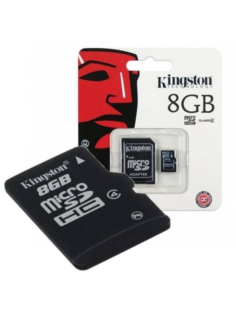 MEMORIA MICRO SD 8GB KINGSTON - CL4 - CON ADAPTADOR A SD