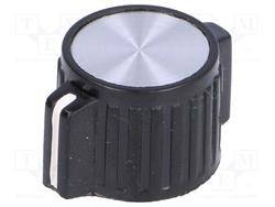 PERILLA CON INDICADOR EJE 6mm - 25x14,1mm - FIJACION A TORNILLO - NEGRO