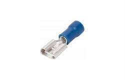 TERMINAL PLANO FASTON HEMBRA PREAISLADO 6.3mm - CABLE DE 1,5 A 2,5mm - AZUL - 1 UNIDAD