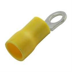 TERMINAL REDONDO OJILLO - PREAISLADO - M4 - CABLE DE 4 A 6mm - AMARILLO - 1 UNIDAD