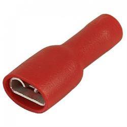 TERMINAL PLANO FASTON HEMBRA AISLADO 6.3mm - CABLE 0,5 A 1,5mm - ROJO - 1 UNIDAD