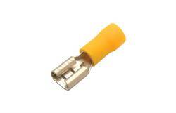 TERMINAL PLANO FASTON HEMBRA PREAISLADO 6.3mm - CABLE DE 4 A 6mm - AMARILLO - 1 UNIDAD