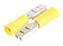 TERMINAL PLANO FASTON HEMBRA PREAISLADO 6.3mm - CABLE DE 4 A 6mm - AMARILLO - 100 UNIDADADES