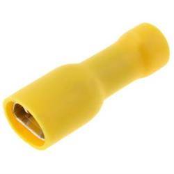 TERMINAL PLANO FASTON HEMBRA AISLADO 6.3mm - CABLE 4 A 6mm - AMARILLO - 1 UNIDAD