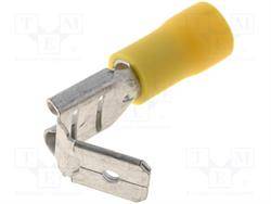 TERMINAL FASTON HEMBRA PREAISLADO 6.3mm - DUPLICADOR - CABLE 4 A 6mm - AMARILLO - 1 UNIDAD
