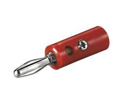 BANANA MACHO - AEREO - 4mm - ROJO - CON TORNILLO Y TOMA CORRIENTE TRANSVERSAL