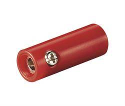 BANANA HEMBRA - AEREA - 4mm - CON TORNILLO - ROJO