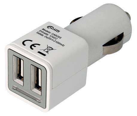 ALIMENTADOR MECHERO - DOBLE USB - 12VCC - USB 5V - 2400mA + 2400mA