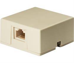 ROSETA DE PARED RJ45 - LATERAL - CONEXION A TORNILLO - 51x51x24,4mm - MARFIL