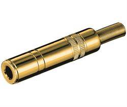 CONECTOR JACK 6,3mm STEREO HEMBRA - DORADO - SOLDAR
