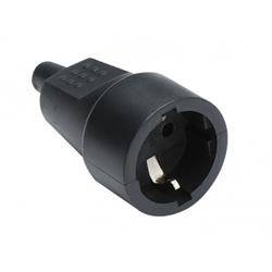 BASE RED SCHUKO - TTL - 16A 250V - CON TIERRA - NEGRO