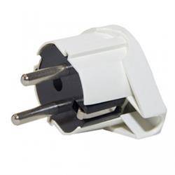 CLAVIJA - ENCHUFE DE RED SCHUKO - TTL - 16A 250V - CON TIERRA - 4,8mm - SALIDA LATERAL - BLANCO