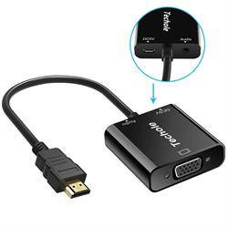 CONVERSOR - ADAPTADOR ENTRADA HDMI MACHO - SALIDA VGA HEMBRA - 1080p -  AUDIO - ACTIVO