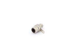 CONECTOR RCA HEMBRA - CHASIS PANEL - NIQUELADA - ORIFICIO MONTAJE 6mm - NEGRO