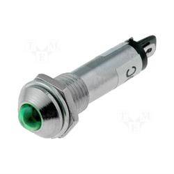 LAMPARA INDICADORA LED - 24VDC - PANEL - METAL - ORIFICIO MONT 8,2mm - VERDE