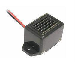 ZUMBADOR ELECTRONICO 12VDC - 85dB - CUADRADO NEGRO - CABLE 5mm