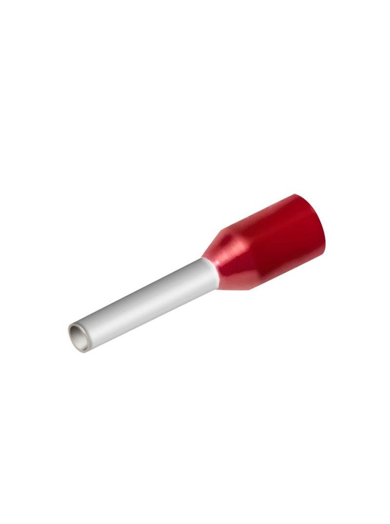 PUNTA HUECA PARA CABLE - PREAISLADA - CABLE DE 1mm - ROJO - BOLSA 100 UNIDADES