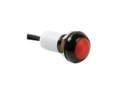 PULSADOR PRESION - NO - 1 POSICION - 1A 125V - ORIFICIO MONT 12mm - BOTON ROJO - CABLE 50cm