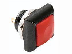 MINI PULSADOR PRESION - NO - 0,5A 125V - ORIFICIO MONT 12mm - BOTON ROJO - SOLDAR