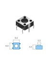 MICRO PULSADOR DE TACTO DIP 4 PIN - (ON) OFF - PARA PCB PASANTE - 6x6x4,3mm