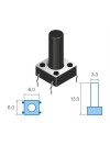 MICRO PULSADOR DE TACTO DIP 4 PIN - (ON) OFF - PARA PCB PASANTE - 6x6x13mm