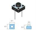 MICRO PULSADOR DE TACTO DIP 2 PIN - (ON) OFF - PARA PCB PASANTE - 6x6x5mm