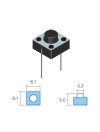 MICRO PULSADOR DE TACTO DIP 2 PIN - (ON) OFF - PARA PCB PASANTE - 6x6x5mm