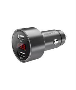 ALIMENTADOR MECHERO - x2 USB 12W - ENTRADA 12-24VCC - USB 5V 2,1A + 1A - ALUMINIO - NEGRO
