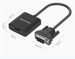 CONVERSOR / ADAPTADOR ENTRADA VGA HEMBRA - SALIDA HDMI HEMBRA CON JACK AUDIO Y ALIMENTACION