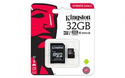 MEMORIA MICRO SD UHS-I 32GB KINGSTON - CL10 - CON ADAPTADOR A SD - HD VIDEO
