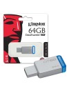 MEMORIA FLASH KINGSTON - PENDRIVE 64GB - USB 2.0 3.0 3.1 - METAL