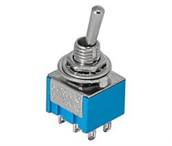 INTERRUPTOR PALANCA - 2 POSICIONES 2 CIRCUITOS - 3A - 250V  ON - ON [TIPO AVION] Orificio Montaje 6MM