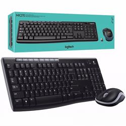 TECLADO + RATON LOGITECH INALAMBRICO 2,4GHZ MK270 - CABLE - NEGRO