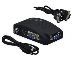 CONVERSOR ENTRADA AV O BNC HEMBRA - SALIDA VGA HEMBRA - ACTIVO - CABLES INCLUIDOS