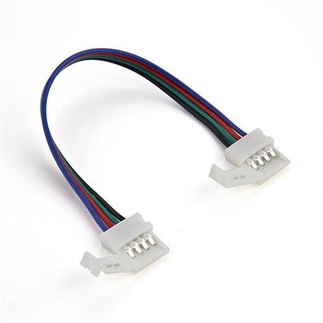 CONEXION PARA TIRAS LED RGB 10mm - CONECTOR CLICK HEMBRA a HEMBRA 4 PIN - LONGITUD 20cm