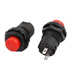 INTERRUPTOR DE PRESION - 2 POSICIONES - ON OFF -  230VCA 1,5A - 2 FASTON 2,8mm - TECLA ROJA