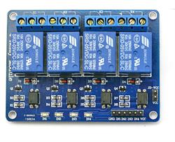 MODULO 4 CANALES A RELE 5V COMPATIBLE CON ARDUINO - CONTACTOS RELE 10A 250VAC