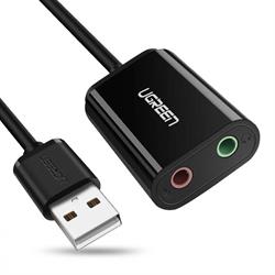 TARJETA DE SONIDO EXTERNA USB - UGREEN - AUDIO y MICROFONO - JACK 3,5mM HEMBRA