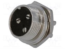 CONECTOR MACHO DE MICROFONO 3 PIN 16mm - PANEL