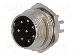 CONECTOR MACHO DE MICROFONO 8 PIN 16mm - PANEL