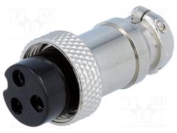 CONECTOR HEMBRA DE MICROFONO 3 PIN 16mm AEREO
