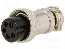 CONECTOR HEMBRA DE MICROFONO 5 PIN 16mm AEREO