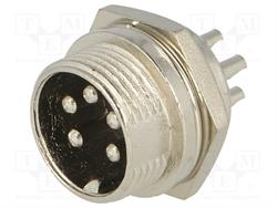 CONECTOR MACHO DE MICROFONO 5 PIN 16mm - PANEL