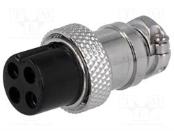CONECTOR HEMBRA DE MICROFONO 4 PIN 16mm AEREO