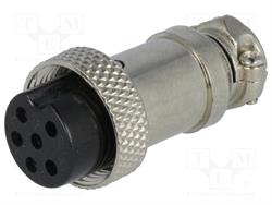 CONECTOR HEMBRA DE MICROFONO 6 PIN 16mm AEREO