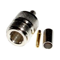 CONECTOR N HEMBRA - PARA CRIMPAR - PARA CABLE RG58 - METAL