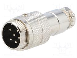 CONECTOR MACHO DE MICROFONO 6 PIN 16mm - AEREO