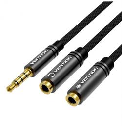 ADAPTADOR - DIVISOR PRO V JACK 3,5mm 4 VIAS MACHO - 2 JACK 3,5mm STEREO HEMBRA - ALTA CALIDAD